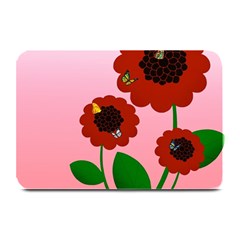 Flowers Butterflies Red Flowers Plate Mats by Sarkoni