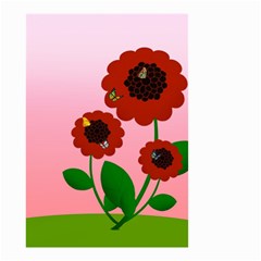 Flowers Butterflies Red Flowers Small Garden Flag (two Sides) by Sarkoni