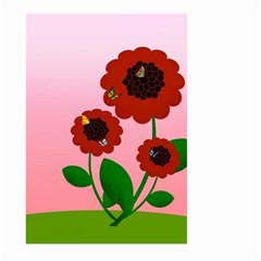 Flowers Butterflies Red Flowers Large Garden Flag (two Sides) by Sarkoni