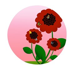 Flowers Butterflies Red Flowers Mini Round Pill Box (pack Of 3)