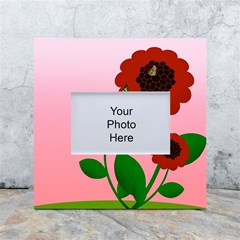 Flowers Butterflies Red Flowers White Box Photo Frame 4  X 6  by Sarkoni