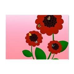 Flowers Butterflies Red Flowers Crystal Sticker (a4) by Sarkoni