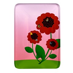 Flowers Butterflies Red Flowers Rectangular Glass Fridge Magnet (4 Pack) by Sarkoni