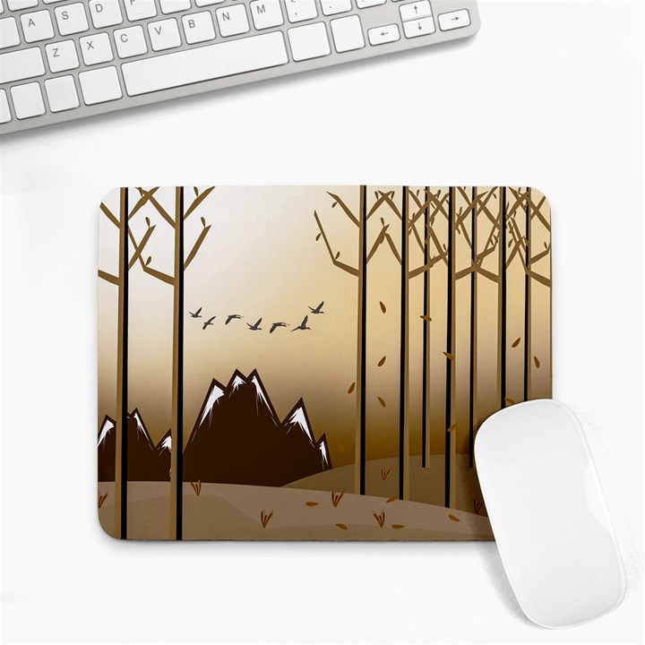 Landscape Trees Wallpaper Mountains Small Mousepad