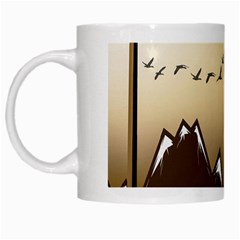 Landscape Trees Wallpaper Mountains White Mug by Sarkoni