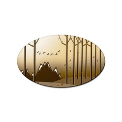 Landscape Trees Wallpaper Mountains Sticker (oval) by Sarkoni