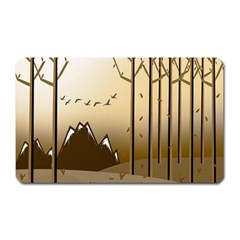 Landscape Trees Wallpaper Mountains Magnet (rectangular) by Sarkoni