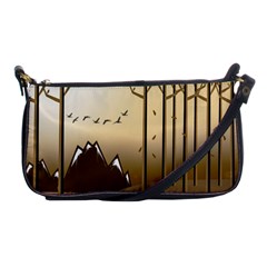 Landscape Trees Wallpaper Mountains Shoulder Clutch Bag by Sarkoni