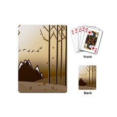 Landscape Trees Wallpaper Mountains Playing Cards Single Design (mini) by Sarkoni