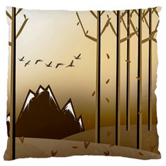 Landscape Trees Wallpaper Mountains Large Cushion Case (two Sides) by Sarkoni