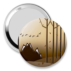 Landscape Trees Wallpaper Mountains 3  Handbag Mirrors by Sarkoni