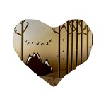 Landscape Trees Wallpaper Mountains Standard 16  Premium Flano Heart Shape Cushions Front