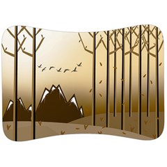 Landscape Trees Wallpaper Mountains Velour Seat Head Rest Cushion by Sarkoni