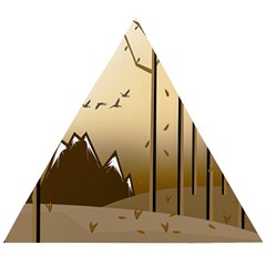 Landscape Trees Wallpaper Mountains Wooden Puzzle Triangle by Sarkoni