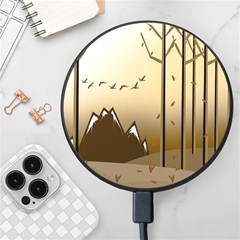 Landscape Trees Wallpaper Mountains Wireless Fast Charger(black) by Sarkoni