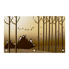 Landscape Trees Wallpaper Mountains Banner And Sign 5  X 3  by Sarkoni