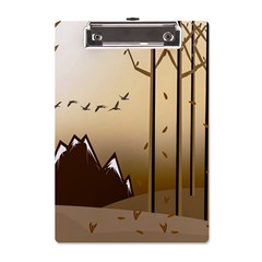 Landscape Trees Wallpaper Mountains A5 Acrylic Clipboard by Sarkoni