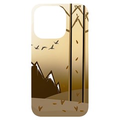 Landscape Trees Wallpaper Mountains Iphone 14 Pro Black Uv Print Case by Sarkoni