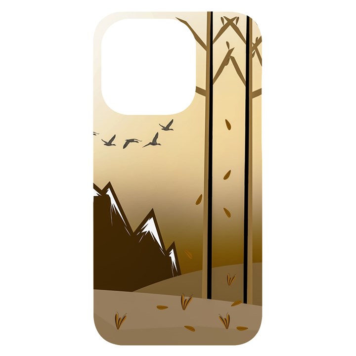 Landscape Trees Wallpaper Mountains iPhone 14 Pro Black UV Print Case