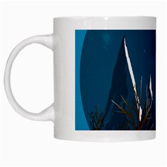 Vector Graphic Mountains Snow Wolf White Mug by Sarkoni