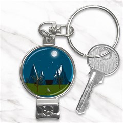 Vector Graphic Mountains Snow Wolf Nail Clippers Key Chain by Sarkoni