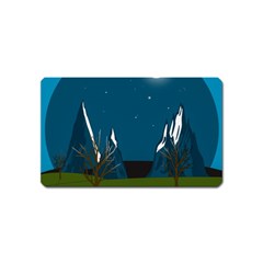 Vector Graphic Mountains Snow Wolf Magnet (name Card) by Sarkoni