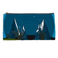 Vector Graphic Mountains Snow Wolf Pencil Case by Sarkoni