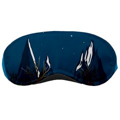 Vector Graphic Mountains Snow Wolf Sleep Mask by Sarkoni