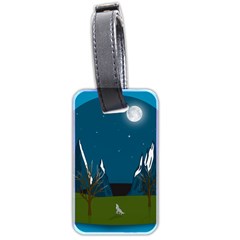 Vector Graphic Mountains Snow Wolf Luggage Tag (two Sides) by Sarkoni