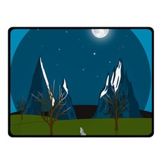 Vector Graphic Mountains Snow Wolf Two Sides Fleece Blanket (small) by Sarkoni