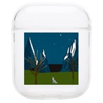 Vector Graphic Mountains Snow Wolf Soft TPU AirPods 1/2 Case Front