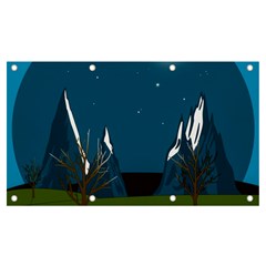 Vector Graphic Mountains Snow Wolf Banner And Sign 7  X 4 