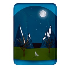 Vector Graphic Mountains Snow Wolf Rectangular Glass Fridge Magnet (4 Pack) by Sarkoni