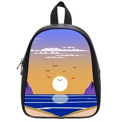 Vector Graphic Clipart Mountains School Bag (small)