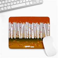 Birch Trees Fall Autumn Leaves Small Mousepad by Sarkoni