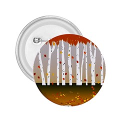 Birch Trees Fall Autumn Leaves 2 25  Buttons by Sarkoni