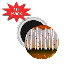 Birch Trees Fall Autumn Leaves 1 75  Magnets (10 Pack)  by Sarkoni