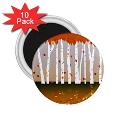 Birch Trees Fall Autumn Leaves 2 25  Magnets (10 Pack)  by Sarkoni