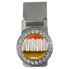 Birch Trees Fall Autumn Leaves Money Clips (cz)  by Sarkoni