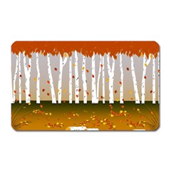 Birch Trees Fall Autumn Leaves Magnet (rectangular) by Sarkoni