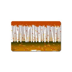 Birch Trees Fall Autumn Leaves Magnet (name Card) by Sarkoni