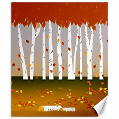 Birch Trees Fall Autumn Leaves Canvas 8  X 10  by Sarkoni