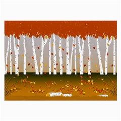 Birch Trees Fall Autumn Leaves Large Glasses Cloth by Sarkoni