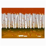 Birch Trees Fall Autumn Leaves Large Glasses Cloth Front