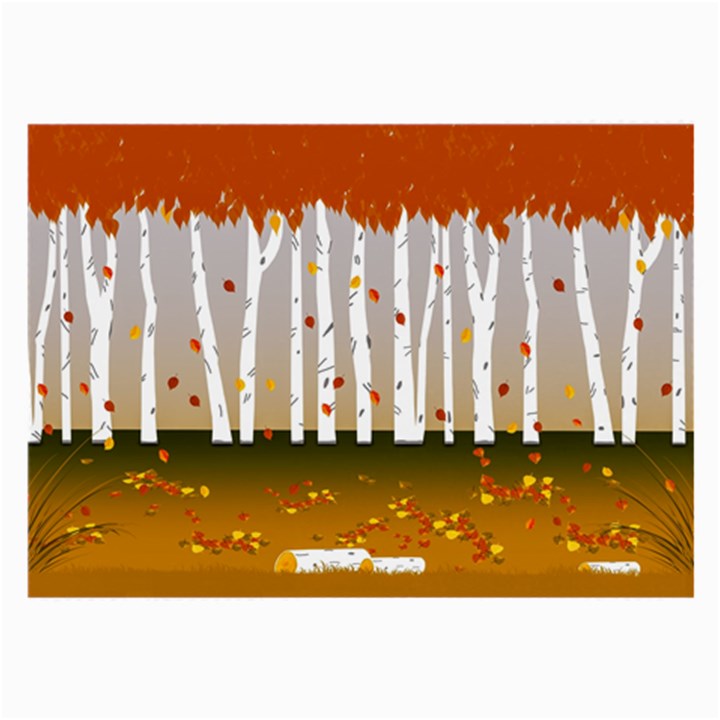 Birch Trees Fall Autumn Leaves Large Glasses Cloth