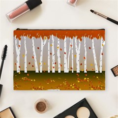 Birch Trees Fall Autumn Leaves Cosmetic Bag (large) by Sarkoni