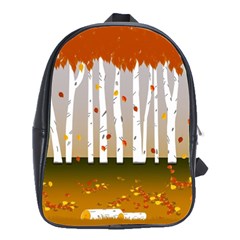 Birch Trees Fall Autumn Leaves School Bag (large) by Sarkoni