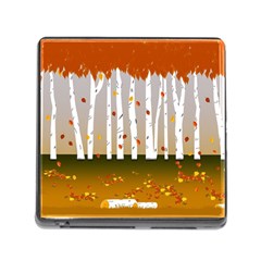 Birch Trees Fall Autumn Leaves Memory Card Reader (square 5 Slot) by Sarkoni