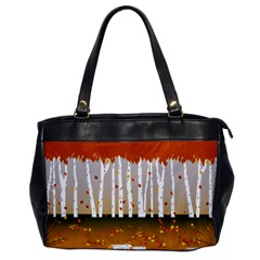 Birch Trees Fall Autumn Leaves Oversize Office Handbag by Sarkoni