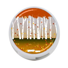 Birch Trees Fall Autumn Leaves 4-port Usb Hub (one Side) by Sarkoni